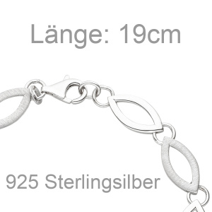 Preview: Armband 925 Sterling Silber 19 cm Silberarmband