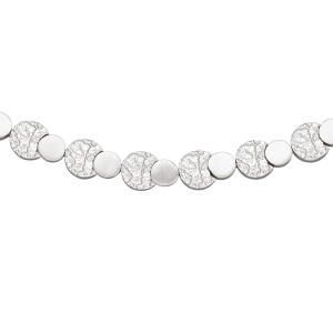 Preview: Collier Halskette 925 Sterling Silber gehämmert 45 cm Kette Silberkette