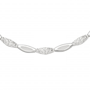 Collier Halskette 925 Sterling Silber gehämmert 45 cm Kette Silberkette