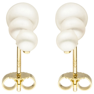 Ohrstecker 585 Gold Gelbgold 6 Süßwasser Perlen Ohrringe Perlenohrringe