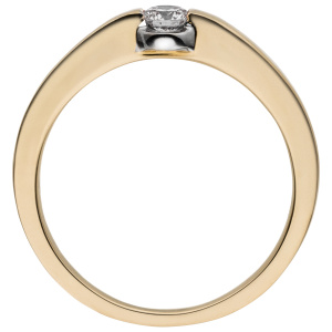 Damen Ring 585 Gold Gelbgold 1 Diamant Brillant 0,15ct. Diamantring