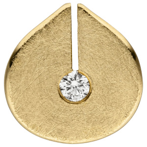 Anhänger 585 Gold Gelbgold eismatt 1 Diamant Brillant Diamantanhänger