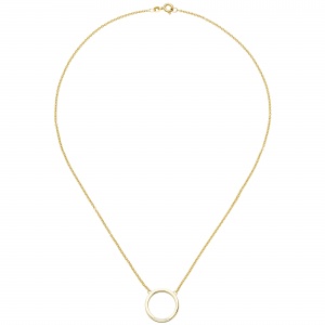 Collier Halskette 585 Gold Gelbgold 7 Diamanten Brillanten 44 cm Kette