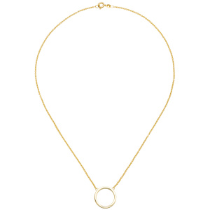 Collier Halskette 585 Gold Gelbgold 7 Diamanten Brillanten 44 cm Kette
