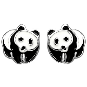 Kinder Ohrstecker Panda 925 Sterling Silber Ohrringe Silberohrringe