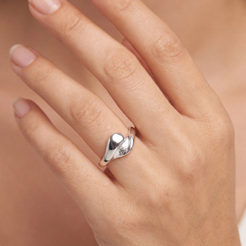 Preview: Damen Ring 925 Sterling Silber eismatt Silberring