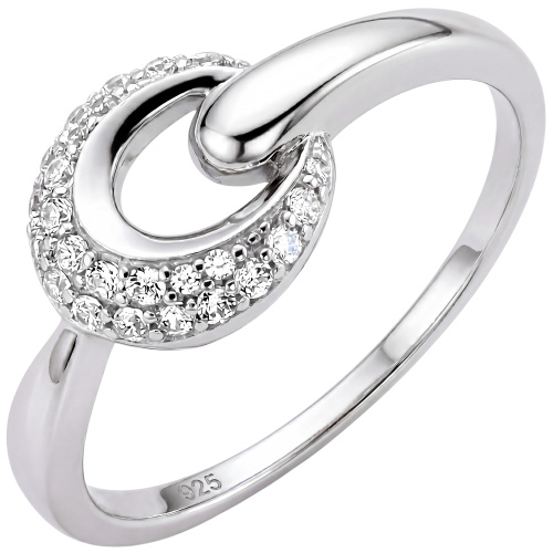 Damen Ring 925 Sterling Silber 25 Zirkonia Silberring