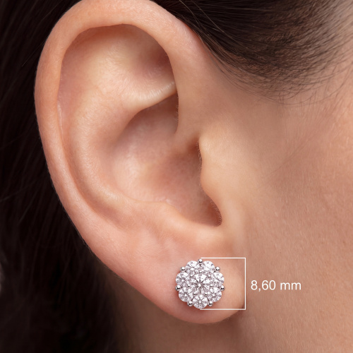 Preview: Ohrstecker 925 Sterling Silber 16 Zirkonia Ohrringe Silberohrringe