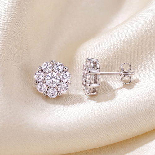 Preview: Ohrstecker 925 Sterling Silber 16 Zirkonia Ohrringe Silberohrringe