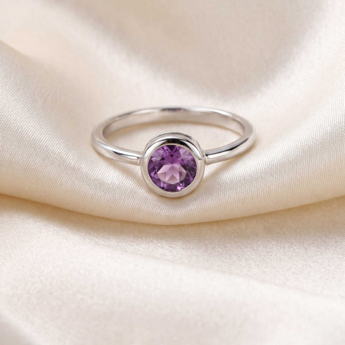 Damen Ring 925 Sterling Silber 1 Amethyst lila violett Silberring