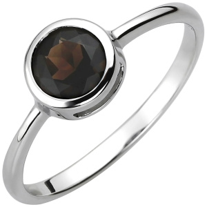 Damen Ring 925 Sterling Silber 1 Rauchquarz Silberring