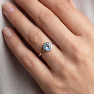 Damen Ring 925 Sterling Silber 1 Blautopas hellblau blau Silberring