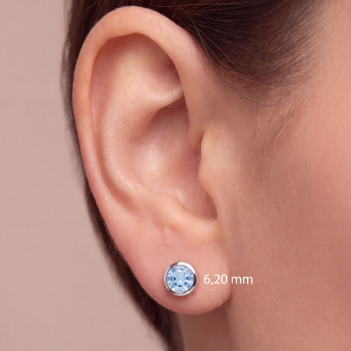 Preview: Ohrstecker 925 Silber 2 Blautopase hellblau blau Ohrringe Silberohrringe