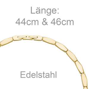 Preview: Collier Halskette Edelstahl goldfarben beschichtet 46 cm