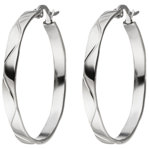 Preview: Creolen Edelstahl 34 mm Ohrringe