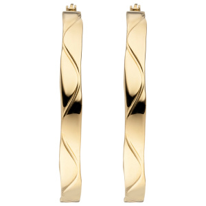 Preview: Creolen Edelstahl 34 mm goldfarben beschichtet Ohrringe