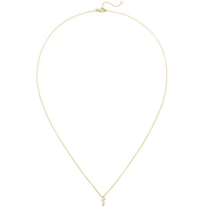 Preview: Collier 750 Gold Gelbgold 5 Diamanten Brillanten 45 cm