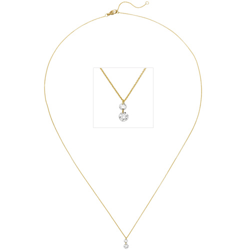 Collier 750 Gold Gelbgold 2 Diamanten Brillanten 45 cm