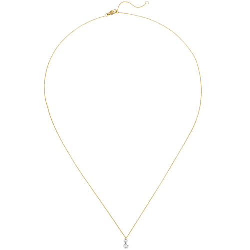 Collier 750 Gold Gelbgold 2 Diamanten Brillanten 45 cm