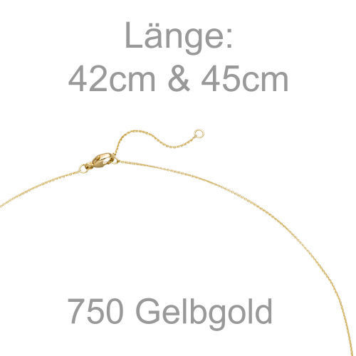 Collier 750 Gold Gelbgold 2 Diamanten Brillanten 45 cm