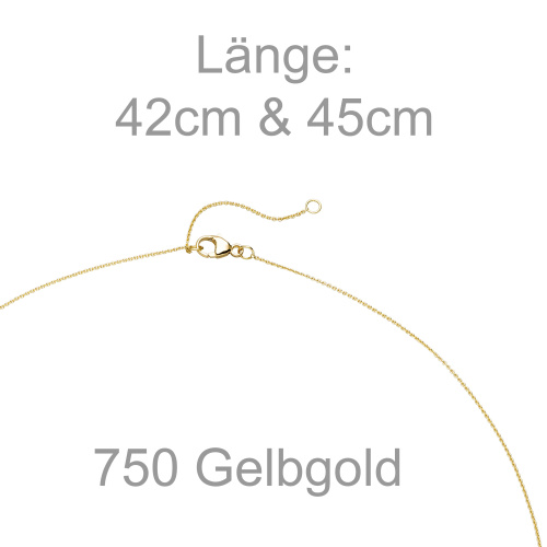 Preview: Collier 750 Gold Gelbgold matt 45 cm