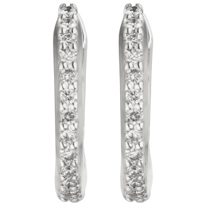 Preview: Creolen 750 Gold Weißgold 26 Diamanten Brillanten