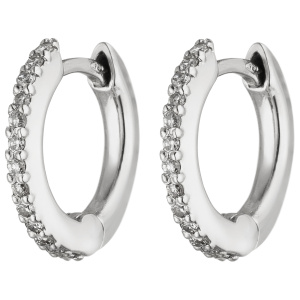 Preview: Creolen 750 Gold Weißgold 26 Diamanten Brillanten