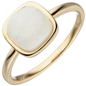 Damen Ring 585 Gold Gelbgold 1 Opal Goldring