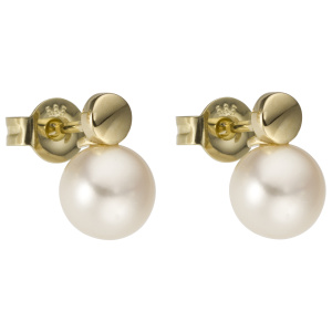 Ohrstecker 585 Gold Gelbgold 2 Süßwasser Perlen Ohrringe