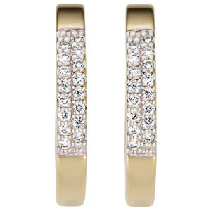 Preview: Creolen 585 Gold Gelbgold 32 Diamanten Brillanten Ohrringe