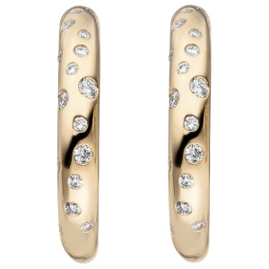 Preview: Halbcreolen 585 Gold Gelbgold 34 Diamanten Brillanten Ohrringe