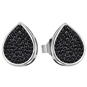 Ohrstecker Tropfen 925 Sterling Silber 56 Zirkonia schwarz