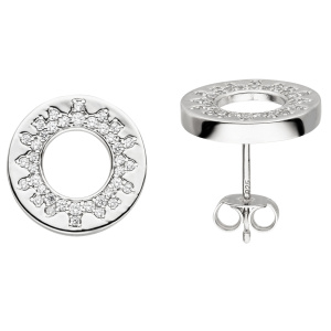 Ohrstecker 925 Sterling Silber 76 Zirkonia Ohrringe 14,7 mm