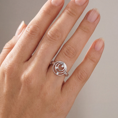 Preview: Damen Ring 925 Sterling Silber 3 Zirkonia