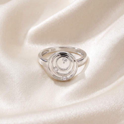 Preview: Damen Ring 925 Sterling Silber 3 Zirkonia