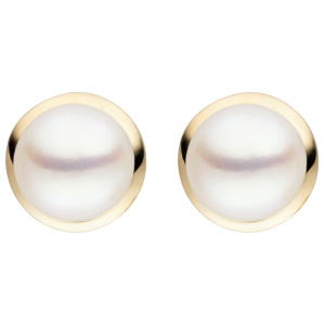 Preview: Ohrstecker 925 Sterling Silber gold vergoldet 2 Süßwasser Perlen