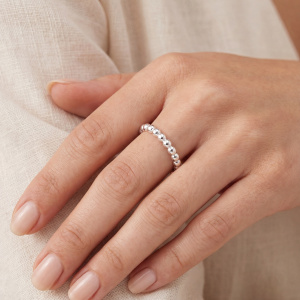 Preview: Damen Ring Kugel 925 Sterling Silber Kugelring