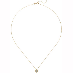 Preview: Collier Kette mit Anhänger 333 Gold Gelbgold 1 Zirkonia 45 cm