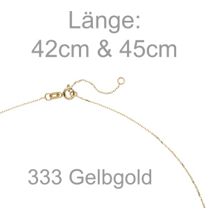 Preview: Collier Kette mit Anhänger 333 Gold Gelbgold 1 Zirkonia 45 cm