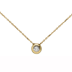 Preview: Collier Kette mit Anhänger 333 Gold Gelbgold 1 Zirkonia 45 cm