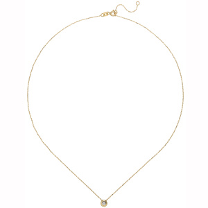 Preview: Collier Kette mit Anhänger 333 Gold Gelbgold 1 Zirkonia 45 cm
