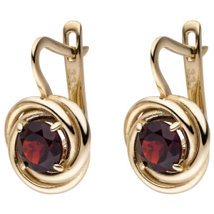 Preview: Ohrhänger 333 Gold Gelbgold 2 Granate rot Ohrringe Boutons