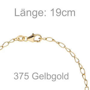 Ankerarmband weit 375 Gold Gelbgold 19 cm Armband Goldarmband