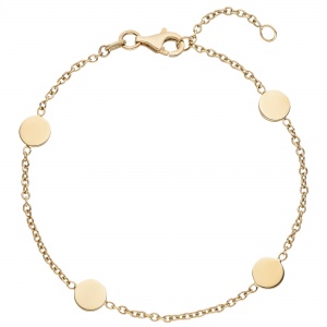 Armband mit Plättchen 375 Gold Gelbgold 19 cm