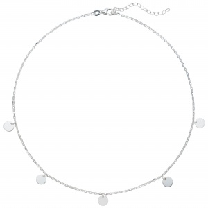 Collier Halskette 925 Sterling Silber diamantiert 44 cm Kette Silberkette
