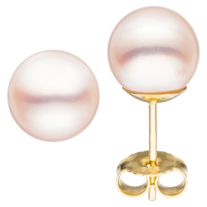 Ohrstecker 585 Gold Gelbgold 2 Akoya Perlen 8,5 mm