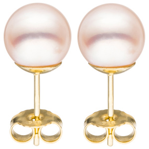 Ohrstecker 585 Gold Gelbgold 2 Akoya Perlen 7,5 mm