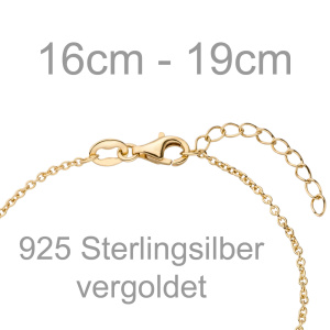 Armband Sterne 925 Sterling Silber gold vergoldet 19 cm