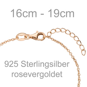 Armband Sterne 925 Sterling Silber rotgold vergoldet 19 cm