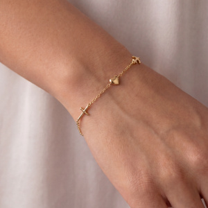 Armband Glaube Liebe Hoffnung 925 Sterling Silber gold vergoldet 19 cm